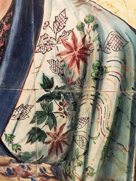 BOCH Brothers (ceramic), Th. FUMIETE (?), Portrait of a Japanese Lady in Earthenware, 1890 BOCH Brothers (ceramic), Th. FUMIETE (?), Portrait of a Japanese Lady in Earthenware, 1890-5