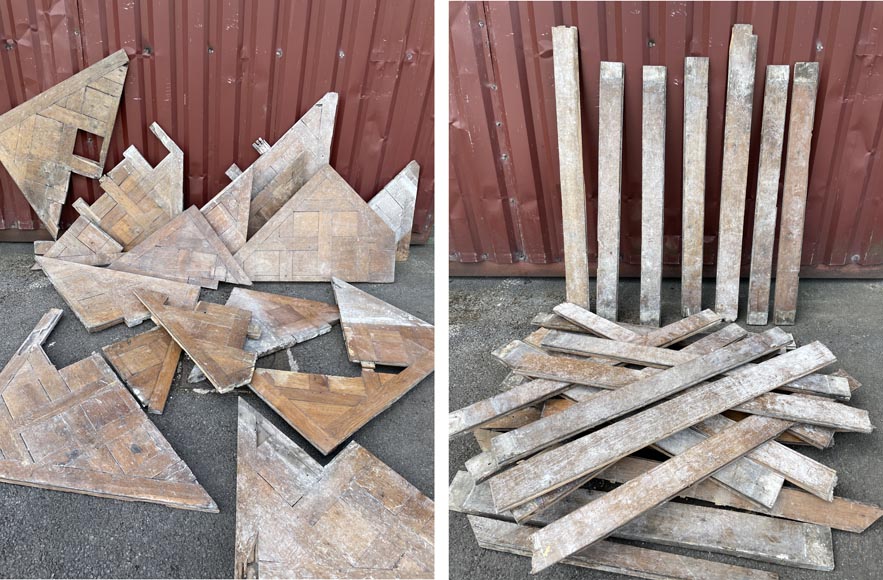 Batch of about 35 m² of 18th century Versailles oak parquet flooring Batch of about 35 m² of 18th century Versailles oak parquet flooring-6