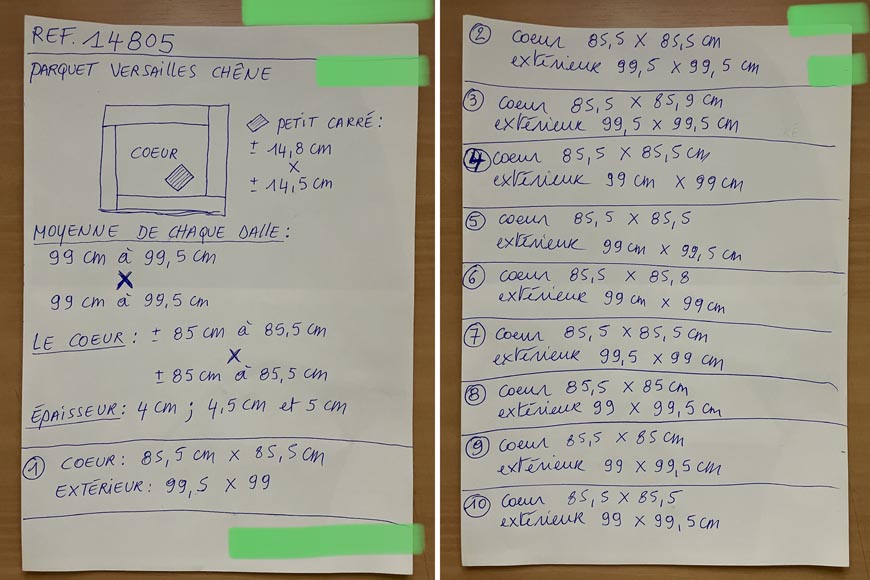 Batch of about 35 m² of 18th century Versailles oak parquet flooring Batch of about 35 m² of 18th century Versailles oak parquet flooring-7