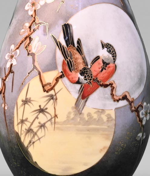 BACCARAT, Pair of vases with Japanese decoration, circa 1900 BACCARAT, Pair of vases with Japanese decoration, circa 1900-2