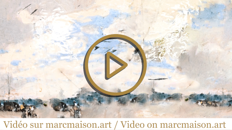 Impressionist decor, large earthenware vase by Louis Auguste LEPÈRE for Faïencerie LAURIN Impressionist decor, large earthenware vase by Louis Auguste LEPÈRE for Faïencerie LAURIN-0