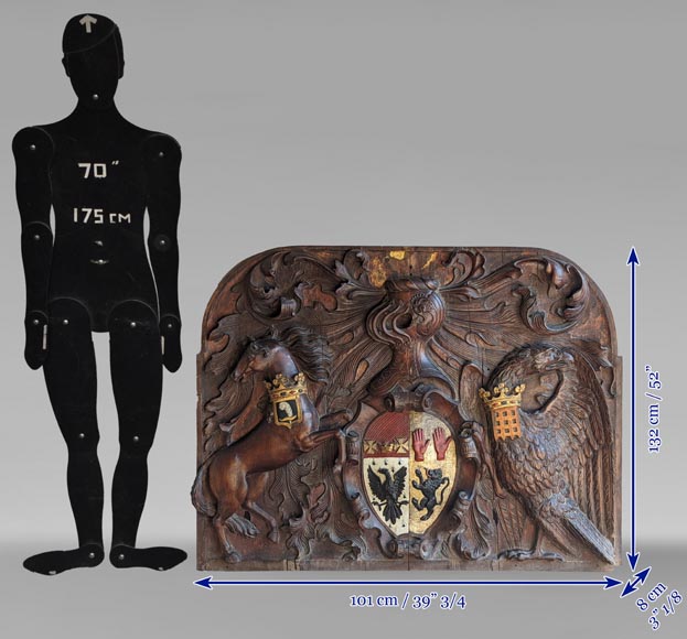 Mantel with Vansittart and Crosbie coat of arms Mantel with Vansittart and Crosbie coat of arms-14