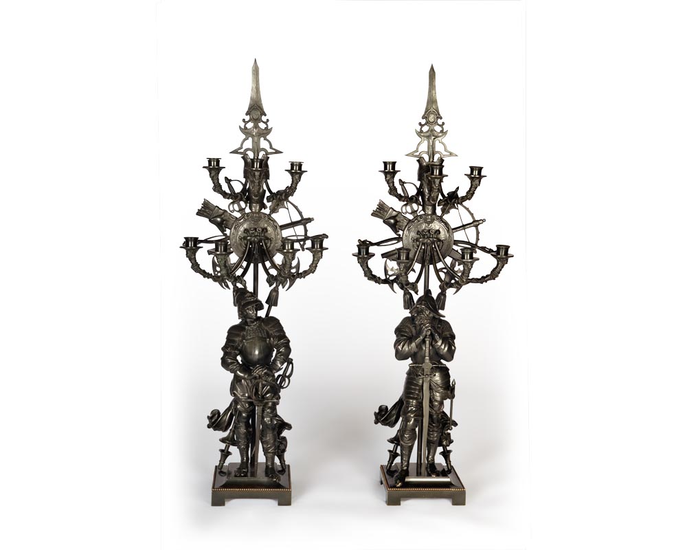 Jean-François GECHTER (1796-1844)  (follower of) Pair of Candelabras in bronze Jean-François GECHTER (1796-1844)  (follower of) Pair of Candelabras in bronze-0