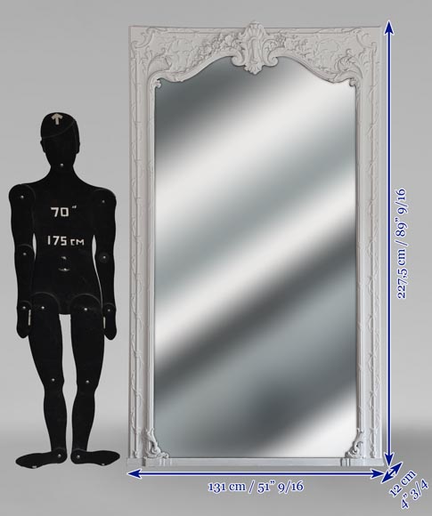 Large Napoleon III style trumeau with garland of liere Large Napoleon III style trumeau with garland of liere-7