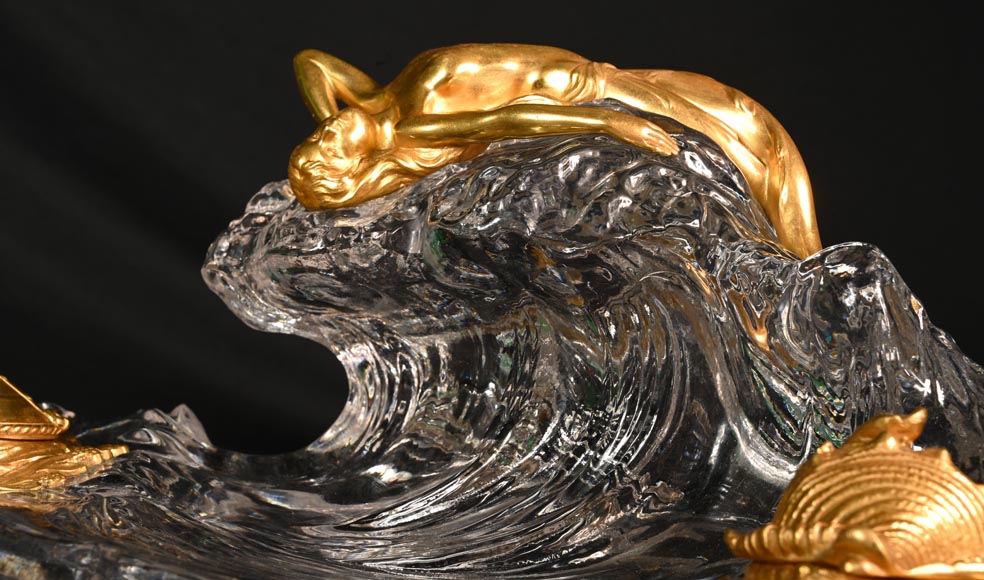 BACCARAT crystalworks, La Vague Inkwell, 1909 BACCARAT crystalworks, La Vague Inkwell, 1909-3