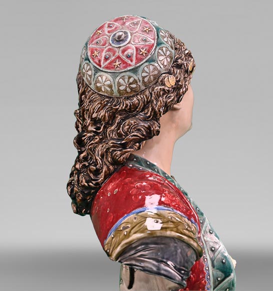 Albert-Ernest CARRIER-BELLEUSE, CHOISY-LE-ROI Manufacture, Bust of an Oriental Woman in glazed earthenware Albert-Ernest CARRIER-BELLEUSE, CHOISY-LE-ROI Manufacture, Bust of an Oriental Woman in glazed earthenware-2