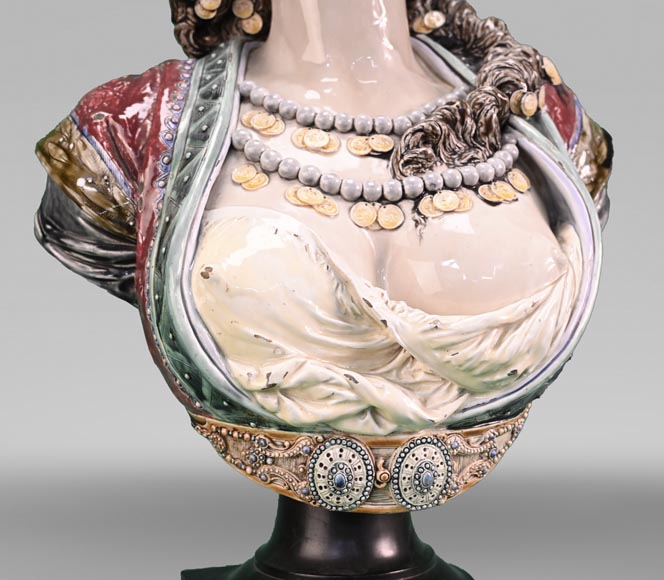 Albert-Ernest CARRIER-BELLEUSE, CHOISY-LE-ROI Manufacture, Bust of an Oriental Woman in glazed earthenware Albert-Ernest CARRIER-BELLEUSE, CHOISY-LE-ROI Manufacture, Bust of an Oriental Woman in glazed earthenware-5