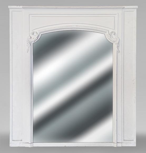 Regency-style moulded trumeau with rounded frame and acanthus leaves in the corners Regency-style moulded trumeau with rounded frame and acanthus leaves in the corners-0