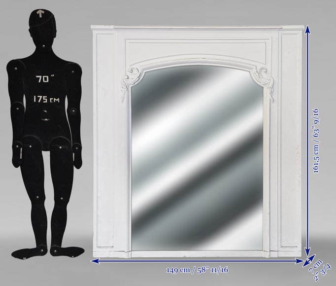 Regency-style moulded trumeau with rounded frame and acanthus leaves in the corners Regency-style moulded trumeau with rounded frame and acanthus leaves in the corners-5