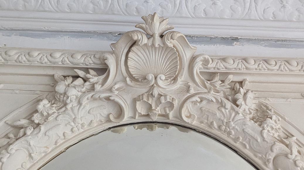 Napoleon III-style trumeau richly decorated with oval bevelled mirror Napoleon III-style trumeau richly decorated with oval bevelled mirror-1