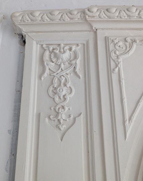 Napoleon III-style trumeau richly decorated with oval bevelled mirror Napoleon III-style trumeau richly decorated with oval bevelled mirror-3