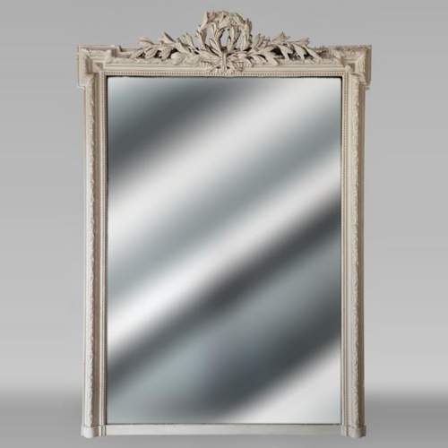 Louis XVI style trumeau decorated with a double laurel wreath