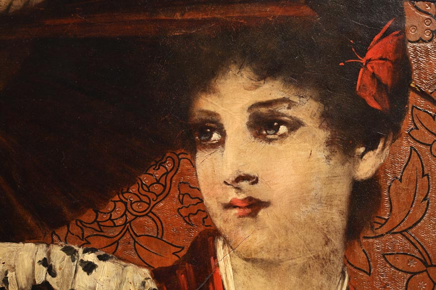 Conrad KIESEL (after), Japonist portrait of a woman wearing a kimono, circa 1880 Conrad KIESEL (after), Japonist portrait of a woman wearing a kimono, circa 1880-3