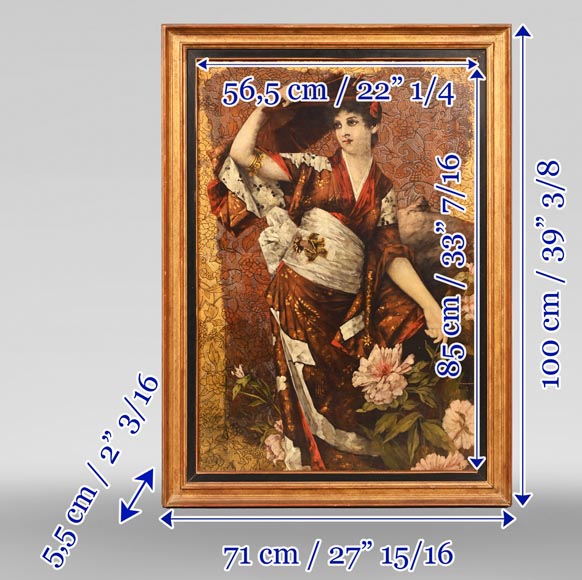 Conrad KIESEL (after), Japonist portrait of a woman wearing a kimono, circa 1880 Conrad KIESEL (after), Japonist portrait of a woman wearing a kimono, circa 1880-10