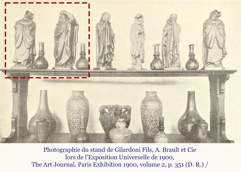GILARDONI FILS & BRAULT tilery, Weepers, 1900 Paris Exposition GILARDONI FILS & BRAULT tilery, Weepers, 1900 Paris Exposition-3