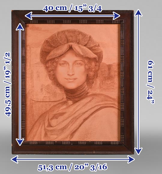 Armand POINT, Preparatory drawing for the painting Young Woman with the Green Toque, 1905 Armand POINT, Preparatory drawing for the painting Young Woman with the Green Toque, 1905-8