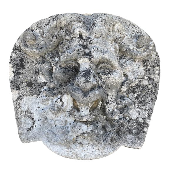 Set of Four Carved Stone Medallions Depicting Satyr Faces Set of Four Carved Stone Medallions Depicting Satyr Faces-4