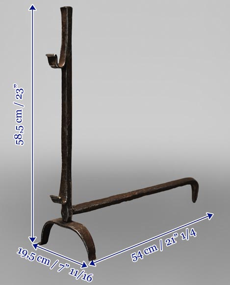 Pair of straight high andirons Pair of straight high andirons-6