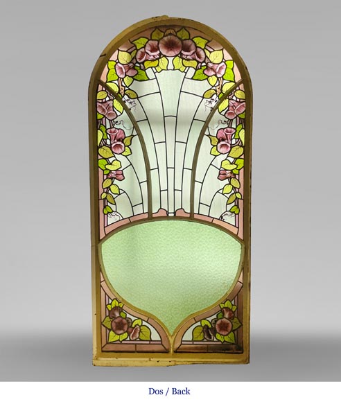 KOENIG & LAFITTE - Art Nouveau stained glass window with bindweed KOENIG & LAFITTE - Art Nouveau stained glass window with bindweed-1