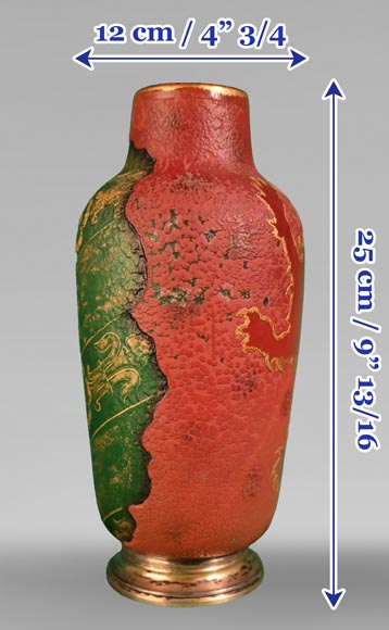 DAUM brothers, Vase with a Rampant Lion, circa 1893 DAUM brothers, Vase with a Rampant Lion, circa 1893-4