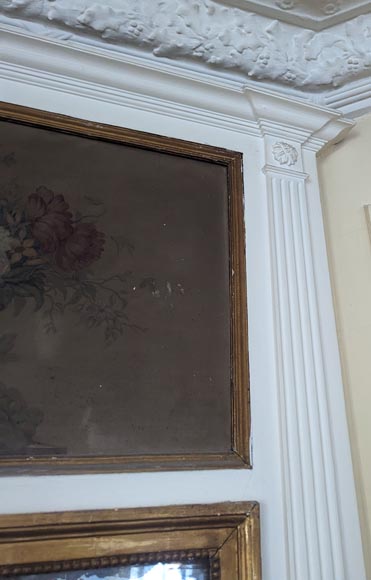 Louis XVI period trumeau decorated with a painting of a flowering vase Louis XVI period trumeau decorated with a painting of a flowering vase-3