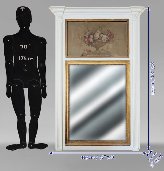 Louis XVI period trumeau decorated with a painting of a flowering vase Louis XVI period trumeau decorated with a painting of a flowering vase-9