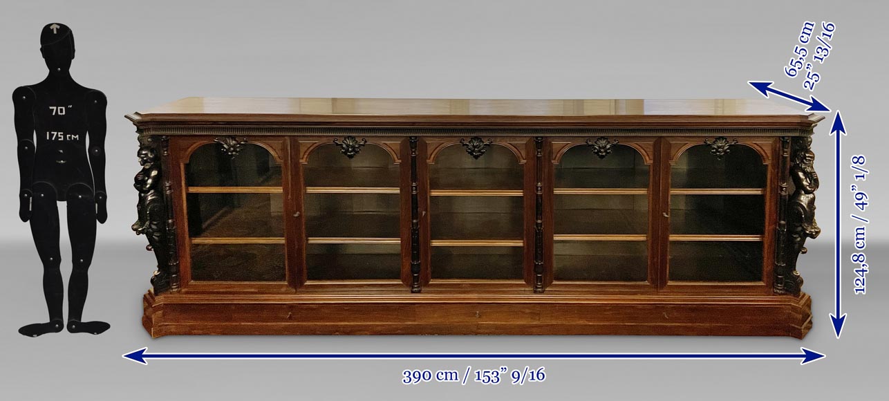 Louis-Édouard LEMARCHAND - Napoleon III low bookcase About 1850 Louis-Édouard LEMARCHAND - Napoleon III low bookcase About 1850-13