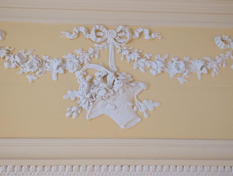 Louis XVI style trumeau decorated with a basket and garlands of flowers Louis XVI style trumeau decorated with a basket and garlands of flowers-2