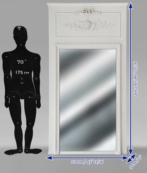 Louis XVI style trumeau decorated with a pan flute Louis XVI style trumeau decorated with a pan flute-8