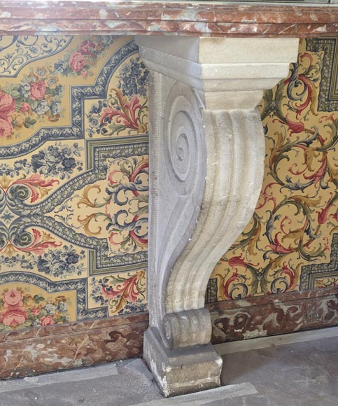 Languedoc marble console with stone legs Languedoc marble console with stone legs-7