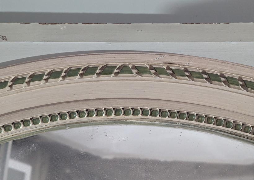 Louis XVI style trumeau with rounded top decorated with pearl friezes Louis XVI style trumeau with rounded top decorated with pearl friezes-1