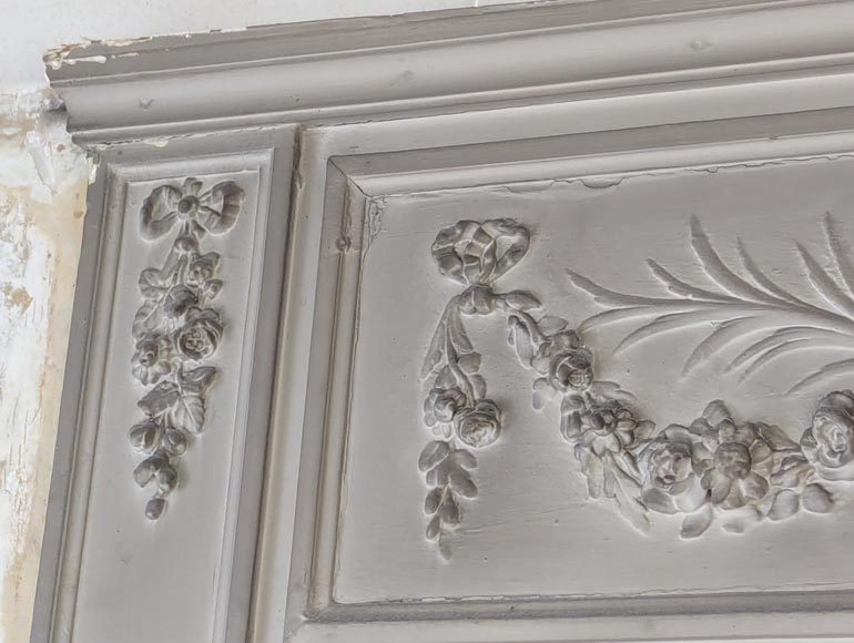 Louis XVI style trumeau with basket and garland of flowers Louis XVI style trumeau with basket and garland of flowers-2