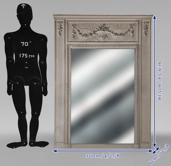 Louis XVI style trumeau with basket and garland of flowers Louis XVI style trumeau with basket and garland of flowers-7