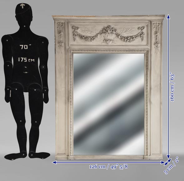 Louis XVI style trumeau decorated with a fruit basket Louis XVI style trumeau decorated with a fruit basket-7