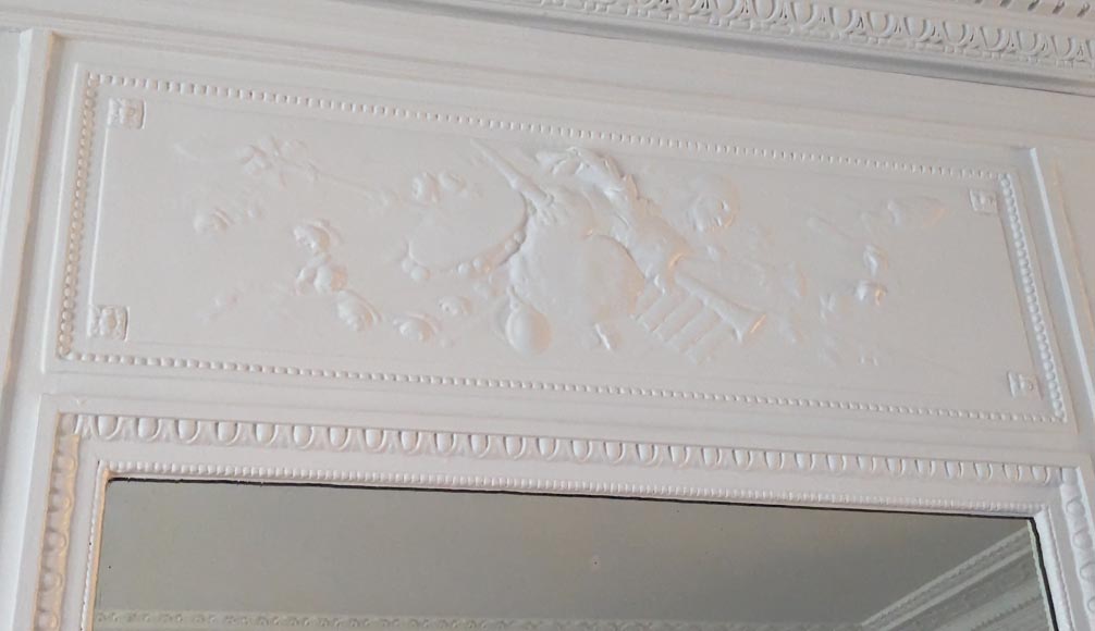 Louis XVI style trumeau decorated with musical instruments Louis XVI style trumeau decorated with musical instruments-2