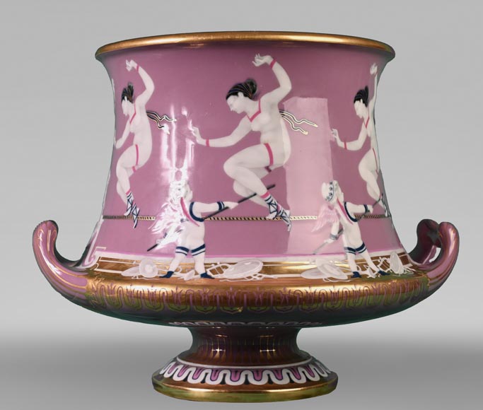 Sèvres Manufacture, Cubiform Vase with Tightrope Dancers, 1867-1869 Sèvres Manufacture, Cubiform Vase with Tightrope Dancers, 1867-1869-1
