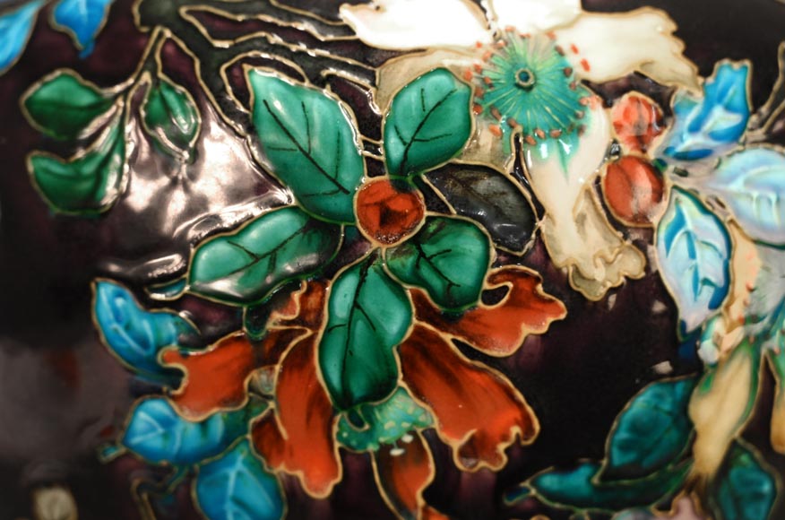 Théodore Deck, Vase with flowers and butterflies, c. 1880 Théodore Deck, Vase with flowers and butterflies, c. 1880-6