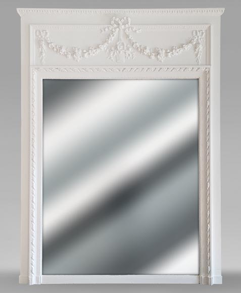 Louis XVI style trumeau with flower basket and garland of flowers Louis XVI style trumeau with flower basket and garland of flowers-0