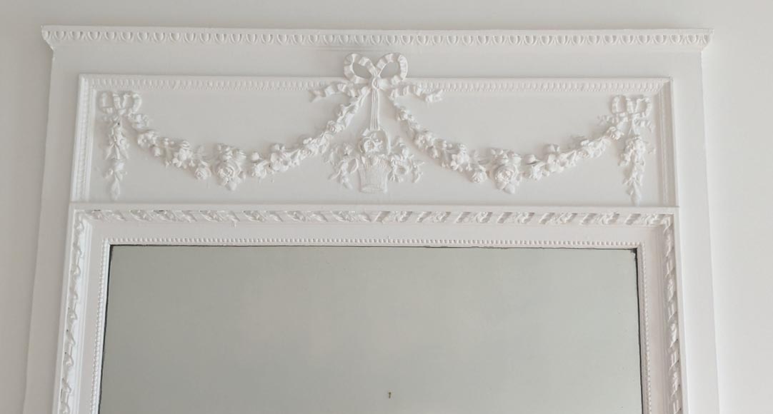 Louis XVI style trumeau with flower basket and garland of flowers Louis XVI style trumeau with flower basket and garland of flowers-1