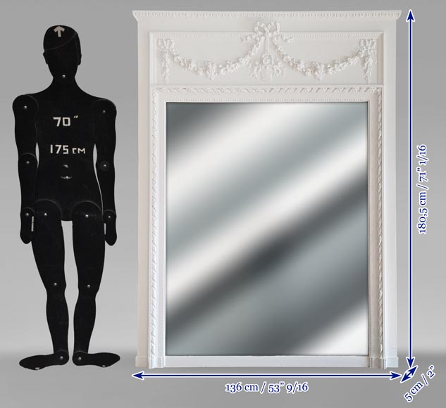 Louis XVI style trumeau with flower basket and garland of flowers Louis XVI style trumeau with flower basket and garland of flowers-8