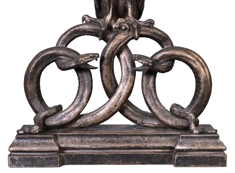 E. CLAVIER, Andirons with Eurasian Eagle-Owls, 1867 World's Fair E. CLAVIER, Andirons with Eurasian Eagle-Owls, 1867 World's Fair-5