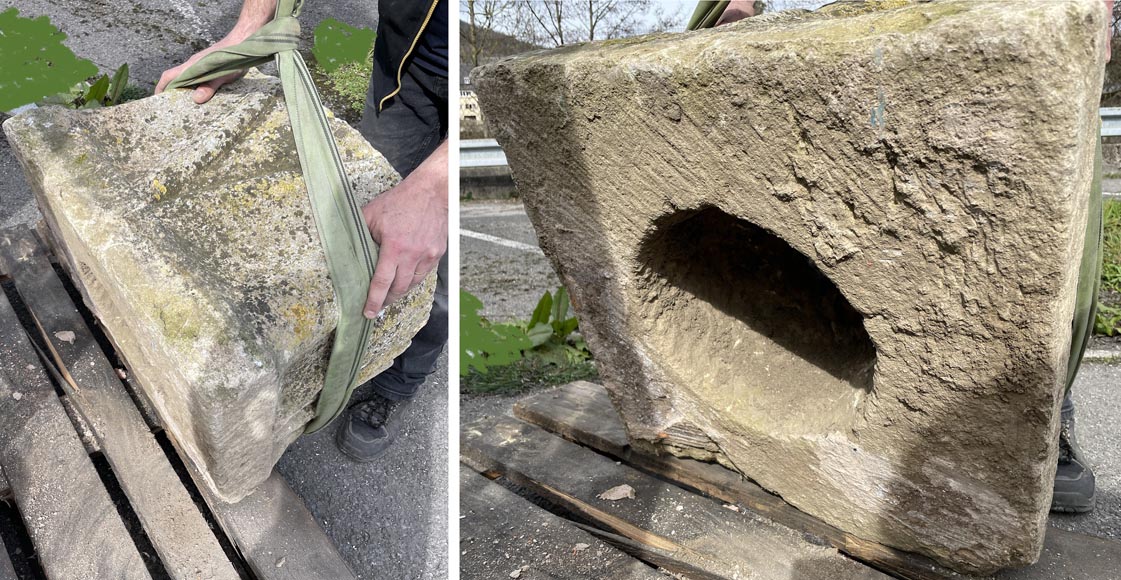 Imposing antique stone stoup Imposing antique stone stoup-11