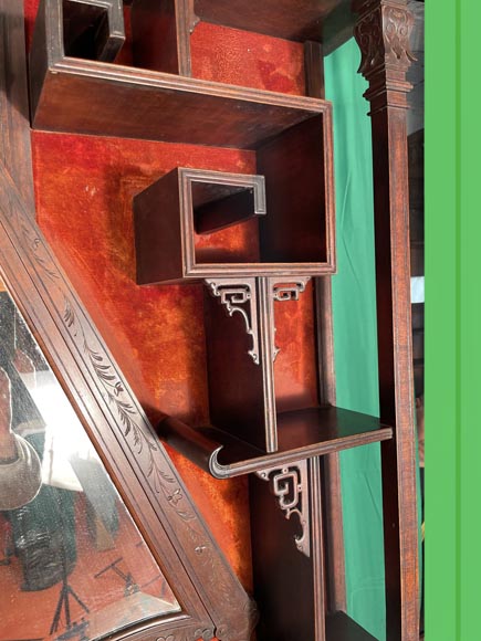 Maison des Bambous, Alfred PERRET and Ernest VIBERT (attributed to) - Japanese sideboard with fan-shaped mirror Maison des Bambous, Alfred PERRET and Ernest VIBERT (attributed to) - Japanese sideboard with fan-shaped mirror-6