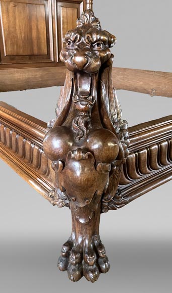 Napoleon III bed in walnut, 19th century Napoleon III bed in walnut, 19th century-11