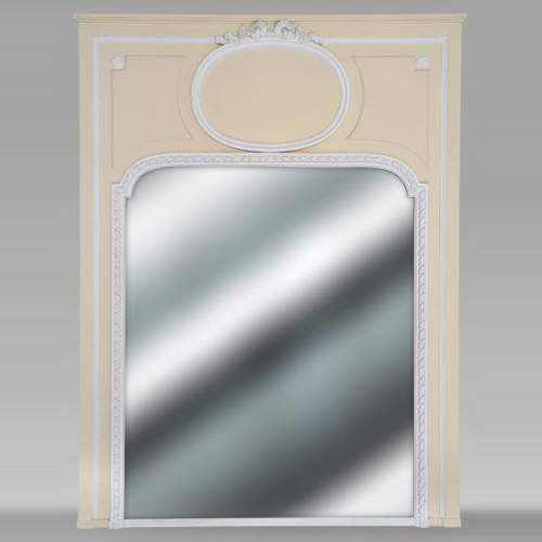 Louis XVI style trumeau adorned with a medallion topped with a ribbon