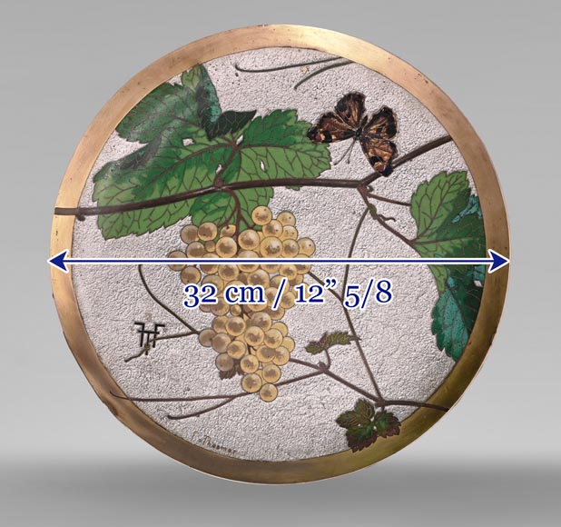 Fernand Thesmar, Ornament Plate With Grapevine on a Silver Background, 1880 Fernand Thesmar, Ornament Plate With Grapevine on a Silver Background, 1880-7