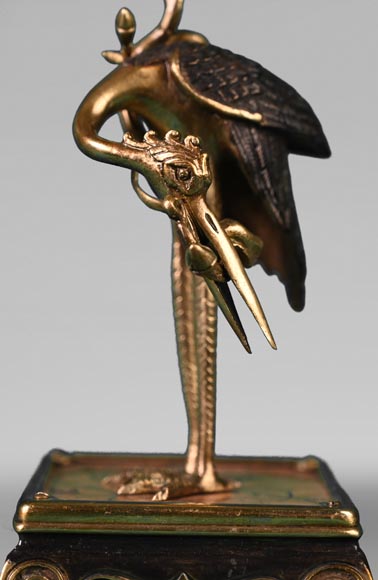 Ferdinand DUVINAGE (attributed to), Japanese-Style Set Consisting of an Inkwell and a Pair of Candlesticks, circa 1867-1874 Ferdinand DUVINAGE (attributed to), Japanese-Style Set Consisting of an Inkwell and a Pair of Candlesticks, circa 1867-1874-6