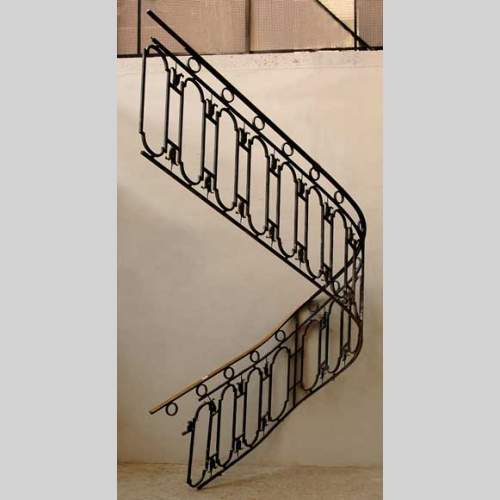 Cast iron banister with brass hand rail