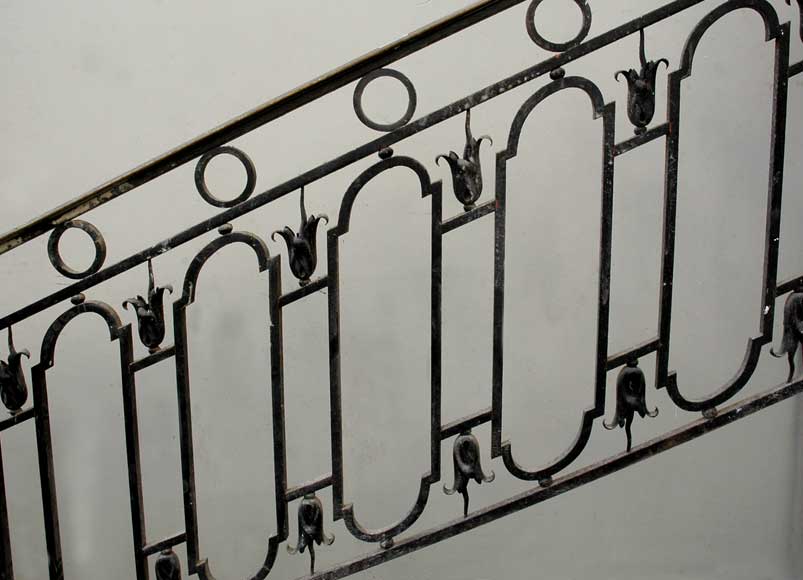 Cast iron banister with brass hand rail Cast iron banister with brass hand rail-12