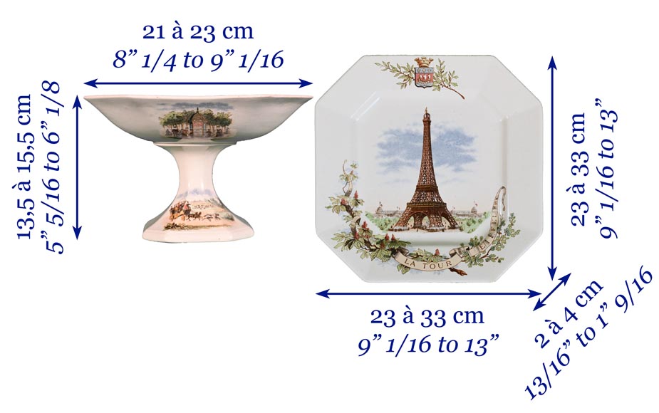 Sarreguemines and Vermont frères - Earthenware service for Parisian monuments-8